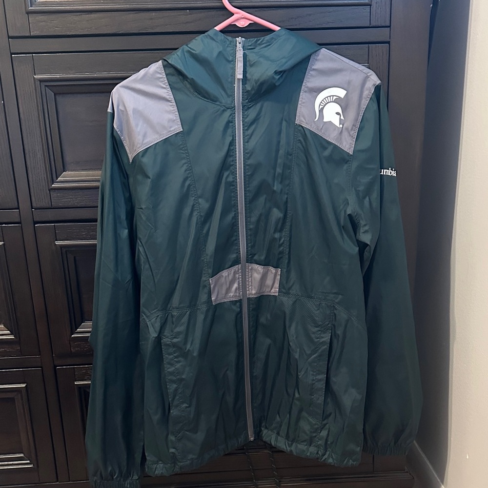 Columbia Green and Gray Windbreaker